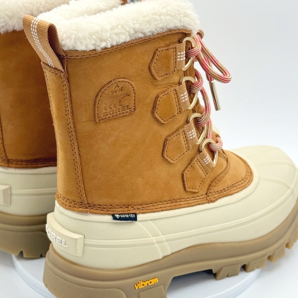 Sorel Caribou Horizon GTX Winter Boots 6.5 Womens Canyon Gold Honey White NEW - Picture 3 of 12